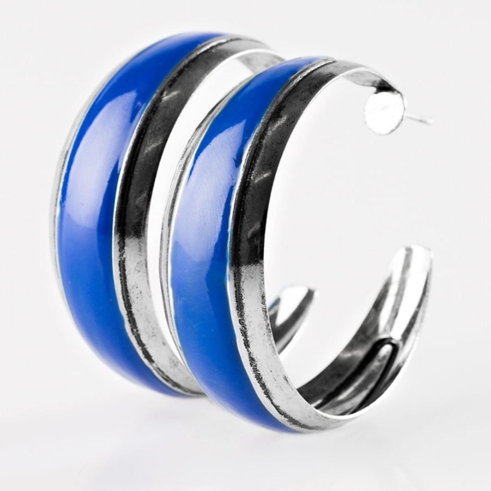 Hoop Earrings - Gypsy Rumba Blue